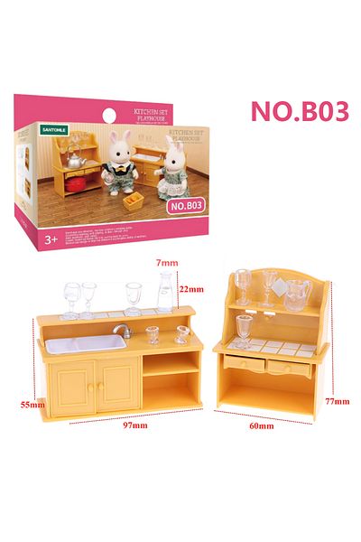 Choice5 B03 Forest Animal Family Dollhouse Furniture 1/12 Miniature Toys Girl Dolls Accessories Bedroom Bath
