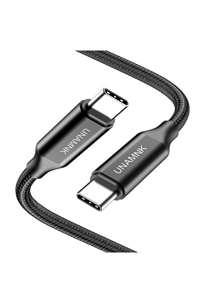 Unamnk Cablu USB C la USB C, 60W, negru, 2 m