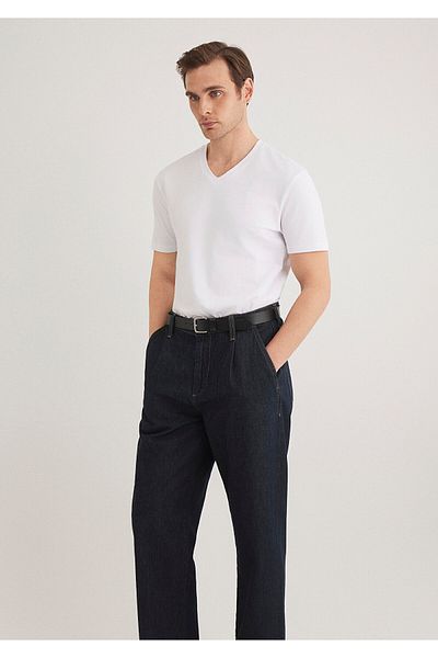 Mavi Weißes Stretch-T-Shirt mit V-Ausschnitt - Taillierter Schnitt061748-620