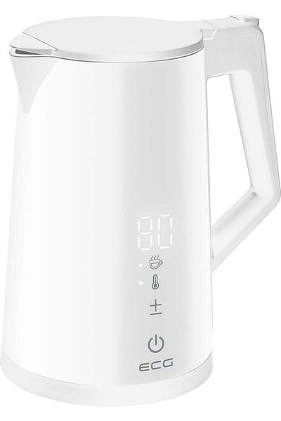ECG Cana Electrica Fierbator Rk 1893 Digitouch White, 2200w, 1,7 Litri, Pereti Dubli, Control Tactil