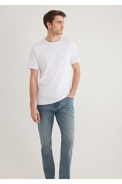 Mavi Weißes Stretch-Basic-T-Shirt mit tailliertem Schnitt 061747 -620