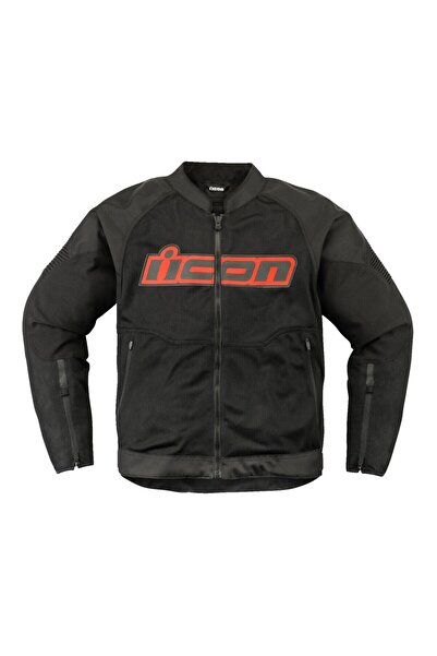 Icon Overlord 3 Mesh Korumalı Motosiklet Montu Siyah Koyu Gri