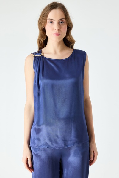 FEVER Metal tokalı viskon bluz