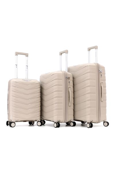 Giordano Hardside Double Spinner Polypropylene Trolley Bags(Set of 3 pieces)