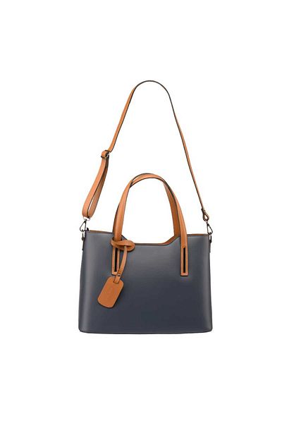 Toro Nero Geantă de damă din piele naturală bleumarin, design lover
