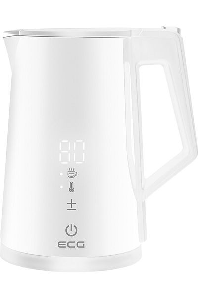 ECG Cana Electrica Fierbator Rk 1893 Digitouch White, 2200w, 1,7 Litri, Pereti Dubli, Control Tactil