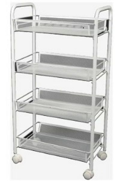 rexa 4-tier Storage Rack With Wheels Silver
