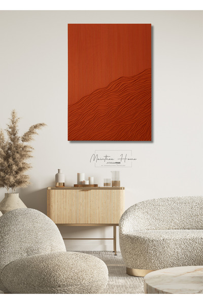 MAİNTHEAHOME Dokulu Alçı Tablo - Zarif Akış | El Yapımı 3D Dekoratif Duvar Ta...