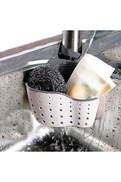 Sea Home Silicone Hanging Kitchen Basket, Sink Sponge Holder with Strap, Kitchen and Bathroom 1 Piece M-1889
