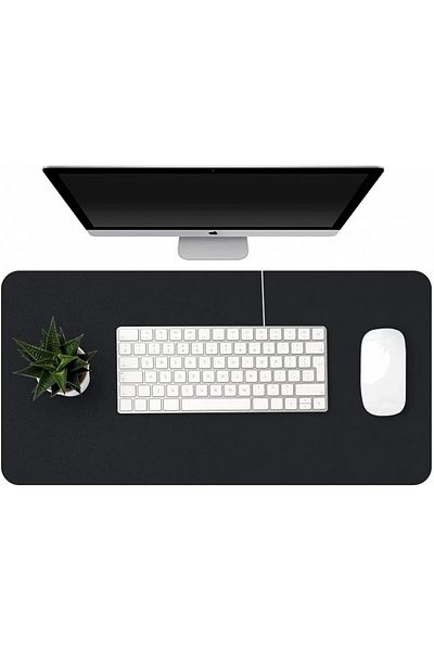 GORESE desk mat, artificial leather, black, 80 x 40 cm