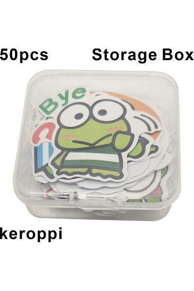 Miniso keroppi 50pcs Kids Hello Kitty keroppi Melody Storage Box Stickers Cute Cartoon Anime Notebook Suitc