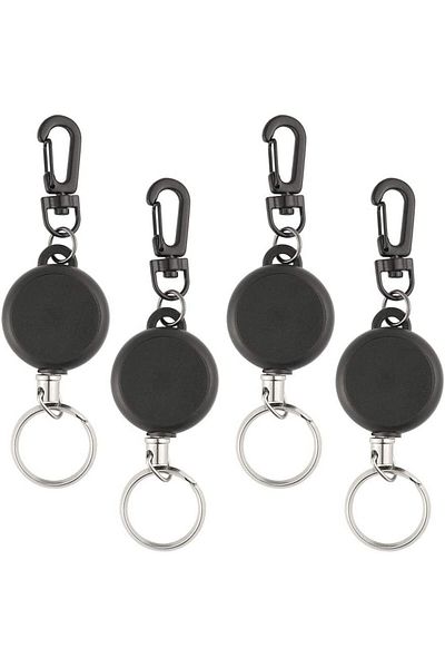 TUPARKA Set Of 4 Keychains For Airtag , Plastic/metal, Black/silver, 12 Cm