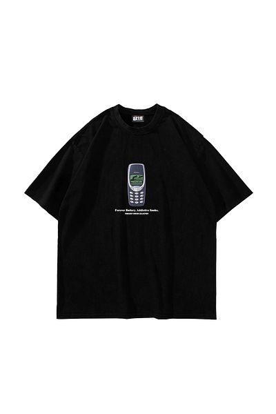 Sekizbiraltı Μαύρο μπλουζάκι Unisex με στάμπα Forever Battery