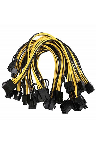 Moligh doll Set Of 6 Cables With 8 Pins For Powering The Graphics Card, Pvc/copper, Yellow/black