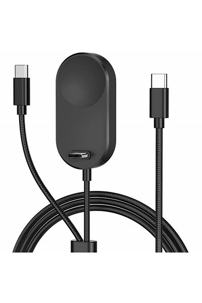 CAVN 3 In 1 Charger Compatible With Samsung Type C , Black. 1.2 M
