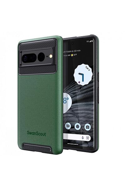 SwanScout Double-layer protective case for Google Pixel 7 Pro SwanScout, green, polycarbonate, 6.7 inches