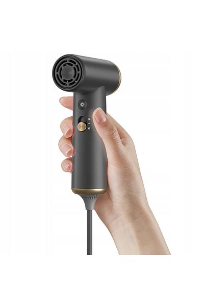 Coshare Uscător de păr mini HP10, 110.000 rpm, 4 setări de temperatură, 2 viteze, duză, gri