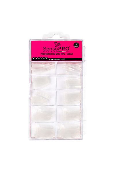 SensoPRO Milano Unghii false, 100 bucăți, transparente