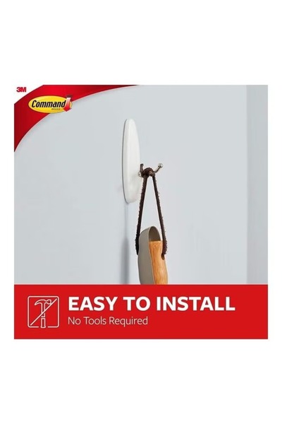 COMMAND 6-piece Wire Hooks With Strips White 3.16x1.2inch