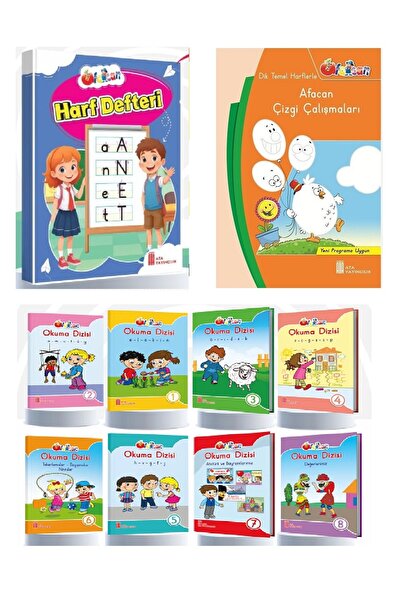 Ata Yayıncılık 1.sınıfa Hazırlık Seti (AFACAN OKUMA DİZİSİ ÇİZGİ ÇALIŞMALARI HARF DEFTERİ)