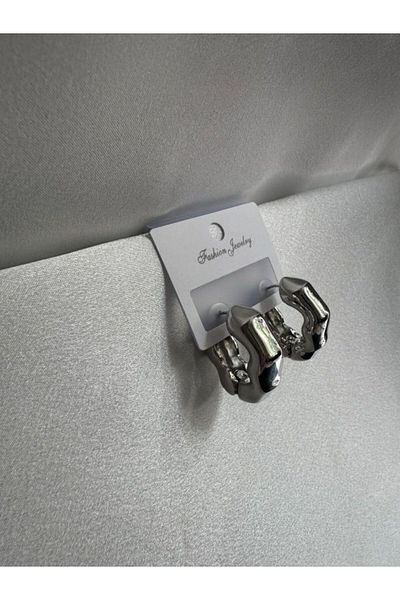PARLAK EVREN Molten Hug – Curved Metal Earrings
