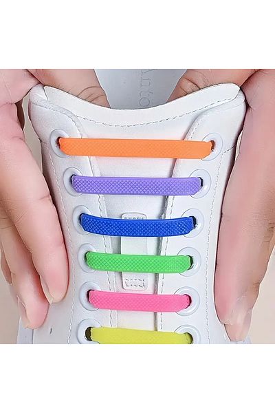 borandtm 16 Piece Set Laceless Silicone Shoe Laces