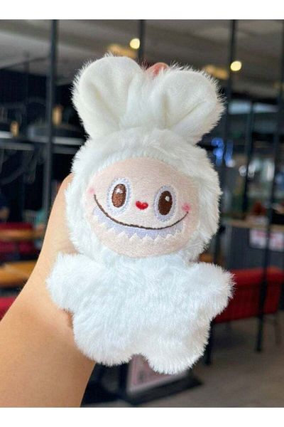 Yelajoy Plush Doll with Keychain 15cm, Stuffed Doll Cartoon Premium Soft Plush for Ages 3 & Up, White