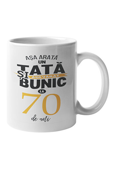 Tricou Destept Cana Tata si bunic la 70 de ani, 350 ml