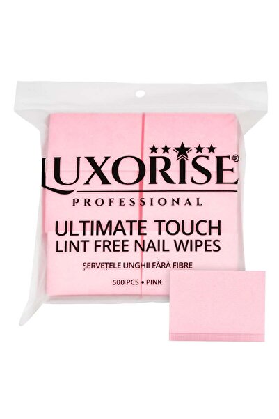 LUXORISE Șervețele umede Ultimate Touch pentru unghii, strat dublu, 500 buc, roz