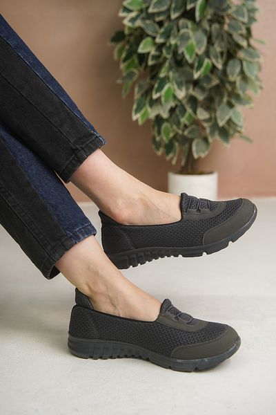 Craftique Smoked Women's Summer Memory Foam Laceless Drawstring Lightweight Comfortable Sole Walking Sports Ballerina Shoes