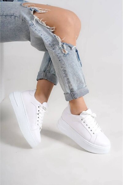 MRSO SHOES Γυναικεία αθλητικά παπούτσια Duncan White Lace-up Matte Leather