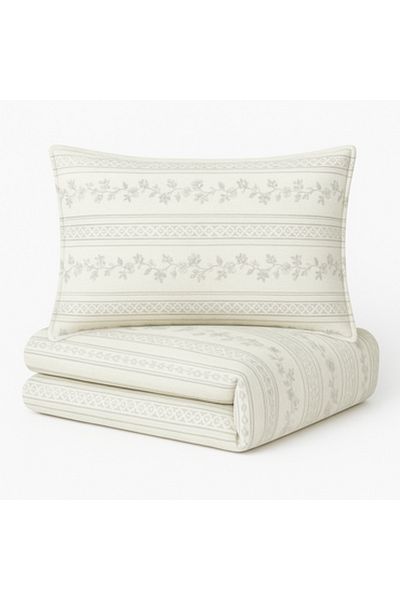 Pearrlla Modern Korean Style Small Rose 6 Piece Bedding Set