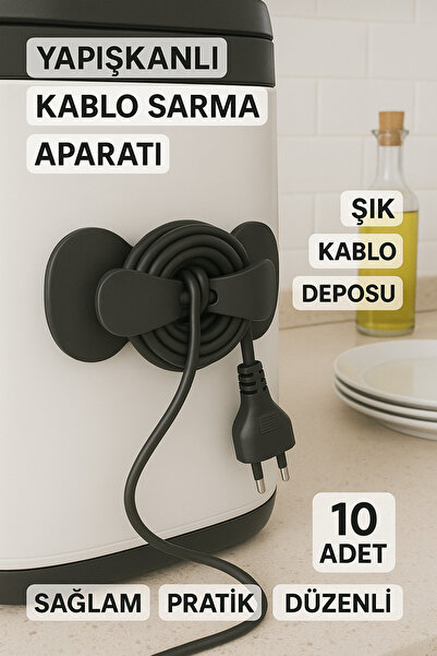 GAT Shop 10 Adet Air Fryer Fırın Elektronik Cihazların Kablo Dağınıklığını Önlemek Için Kablo Sarma Aparatı
