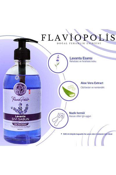 FLAVİOPOLİS 500ml Lavender Extract Liquid Soap