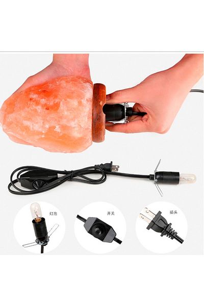 Happy Light Himalayan Salt Lamp with Dimmer Switch for Brightness Control 100% Natural and Handmade with Wooden Base