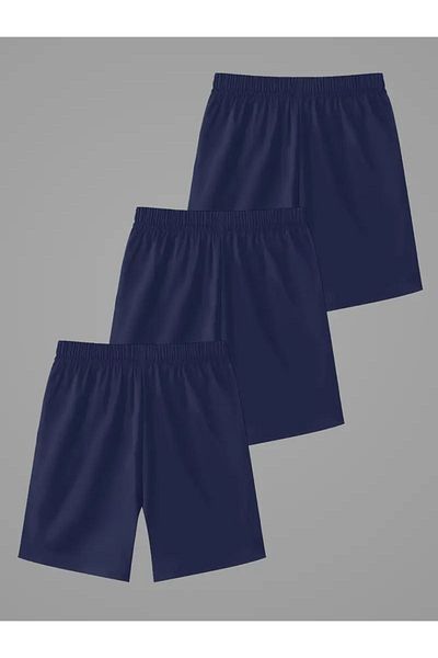 SURMARİ Σετ 3 άνετα αθλητικά σορτς Unisex χτενισμένα βαμβακερά