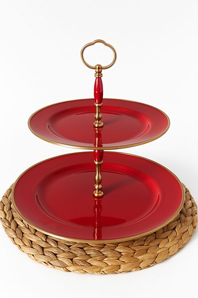 Emsan Troy Enameled Cookie Bowl Red
