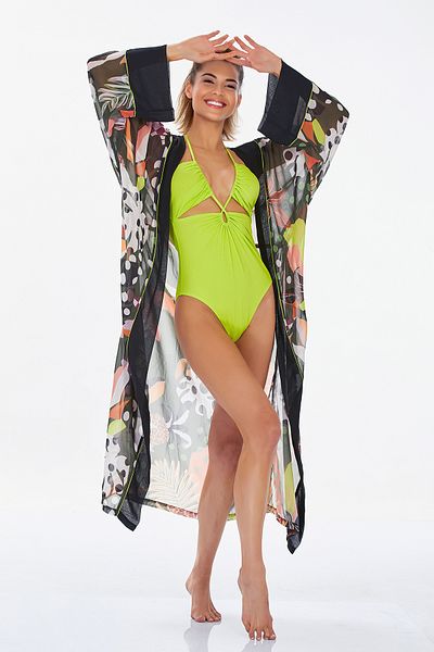 Bravie Colorful Patterned Long Chiffon Pareo 6127