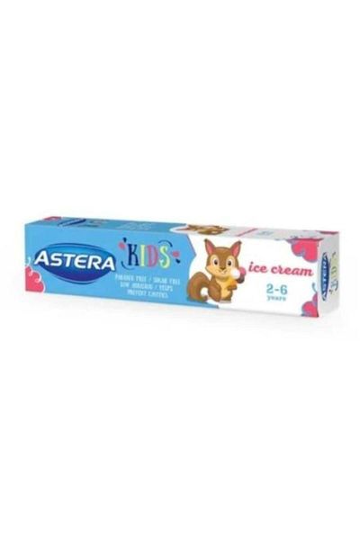 ASTERA معجون أسنان إسترا كيدز للأطفال من عمر سنتين إلى ست سنوات بنكهة الآيس كريم - 50 مل