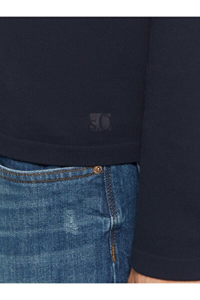 s.Oliver Men's sweater, thin, cotton, with logo,