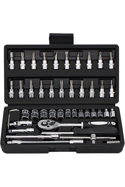 MACVI Trusa scule Macvi® uz caznic si auto, surubelnita, tubulare, prelungitoare, clichet, 46 piese