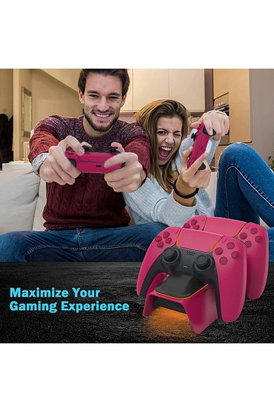 NexiGo Încărcător controler PS5 NexiGo, USB, pentru Playstation 5, roșu
