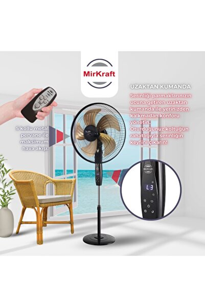 Mirkraft Fs-k5018 18'' Dc Motor 5 Metal Kanatlı Uzaktan Kumandalı Ayaklı Vantilatör