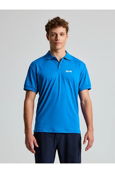 Slam Ανδρικό μπλουζάκι Polo Evo Ss Blue Tech Pique A108015s00-w074