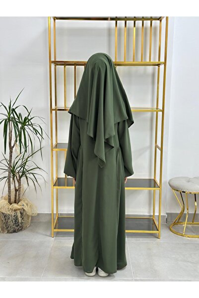 erasra class Kız Çocuk Tesettür Elbise,sufle Eşarp Takım Yeşil