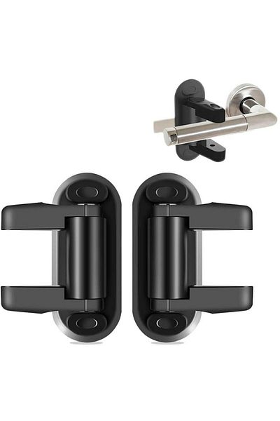 zola Set of 2 anti-opening safety locks, for doors and windows, plastic, 12x5x7 cm, black