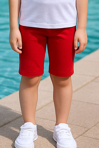 HÇM Girl's Short Leggings Solid Color with Elastic Waist D27