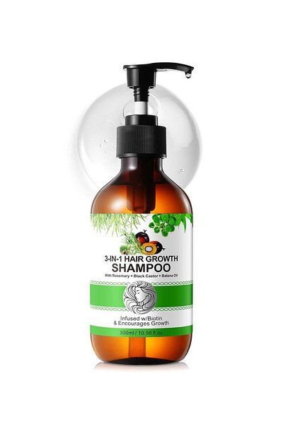 NOVA KISS 3 In 1 Shampoo With Rosemary Oil, Castor Oil, And Rosemary Oil For Hair Growth, ® 300 ml