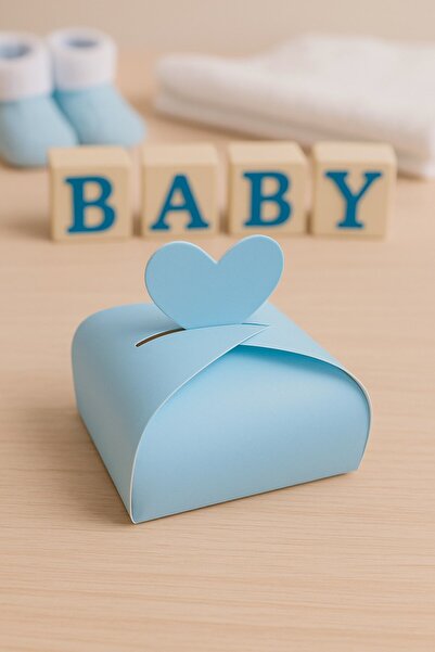 Emtory Home 25 Adet Bebe Mavi Lokum Kutusu - Mevlid Hediye - Mevlid Lokumu - Sünnet Hediye Kutusu - 1.Hamur