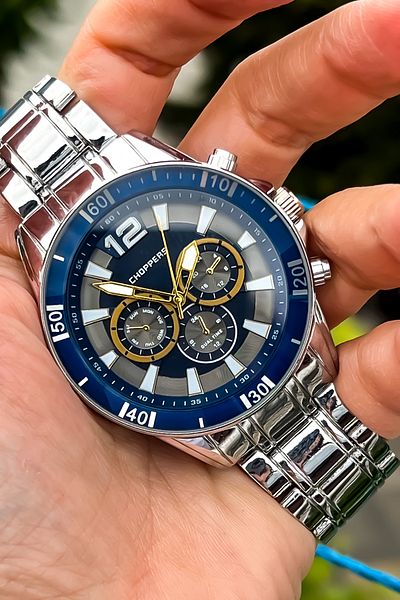 Choppers New Season Sports Model Silver Color Men's Wristwatch Bracelet with Gift Father's Day Gift
